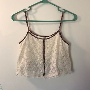 Paper crane Lace crop top